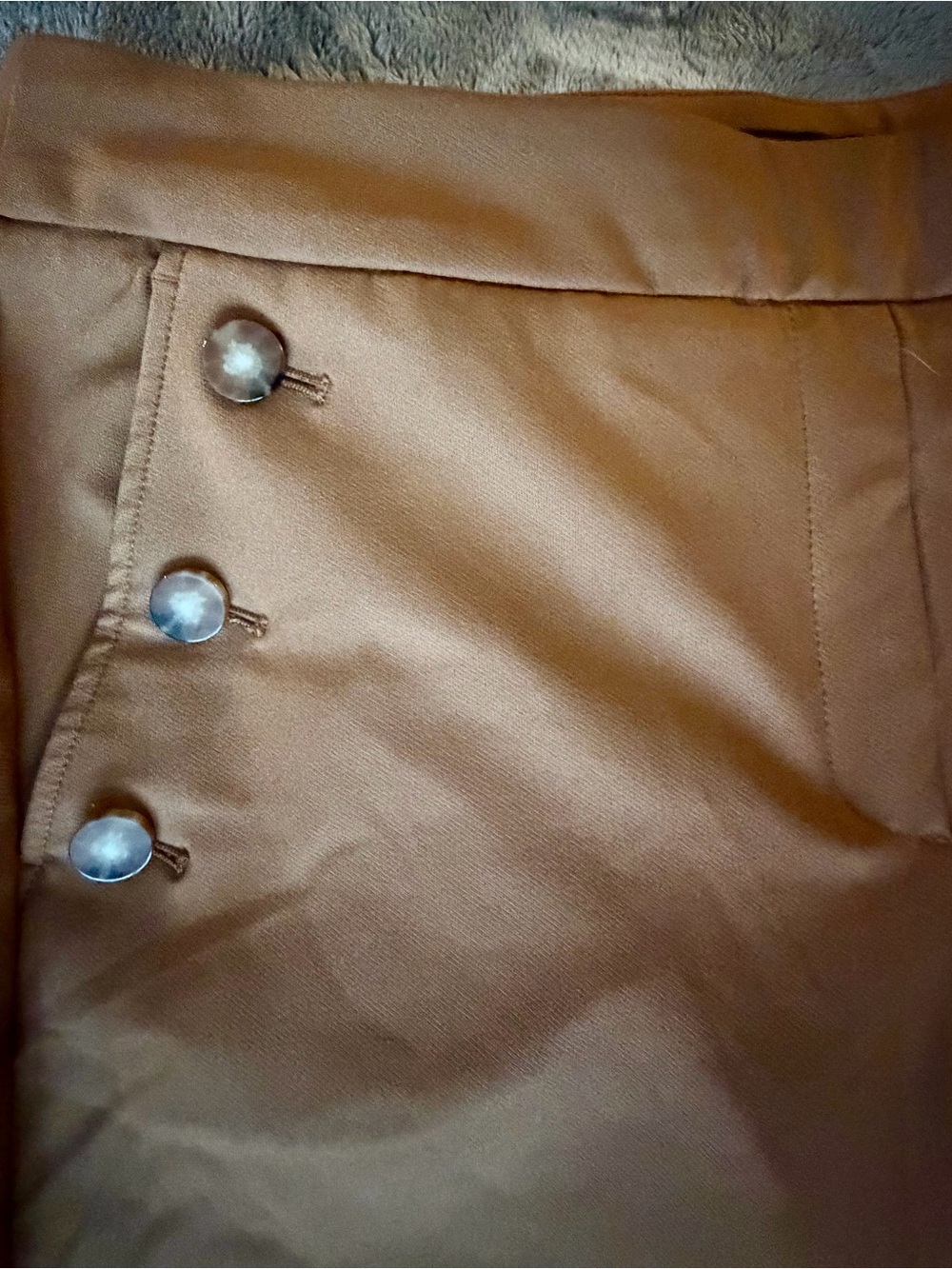 Rachel Zoe Camel Brown High-Waist Button Detail Pants